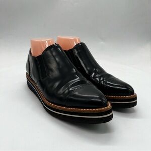 Vince Alona Patent Leather Oxford Platform Black Shoes Size 9